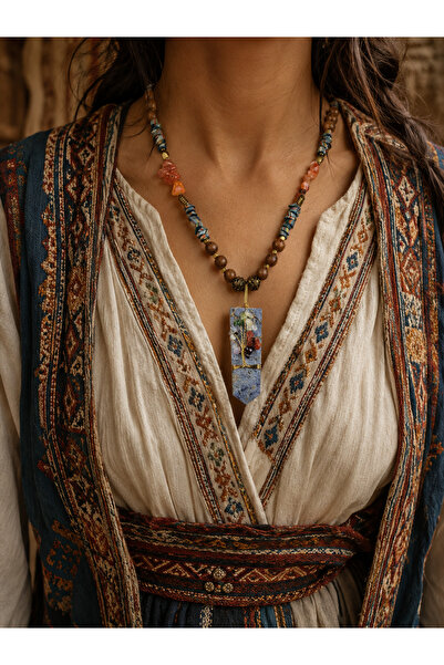 HER ŞEY NOTA www.herseynota.com Nayeli Ethnic Natural Stone Tree of Life Neck...