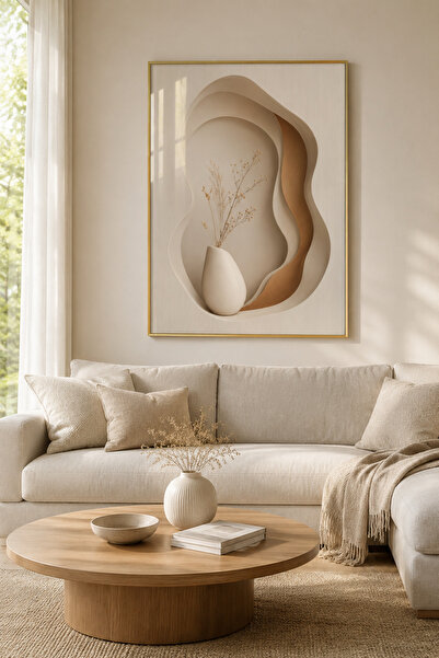 sayetablo Softness - Gerçek Cama Baskı Gold Alüminyum Metal Çerçeveli Tekli M...