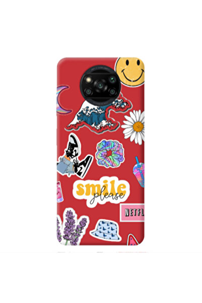 Other Xiaomi Poco X3 /X3 Pro Smile Moon Red Colored Silicone TPU Θήκη