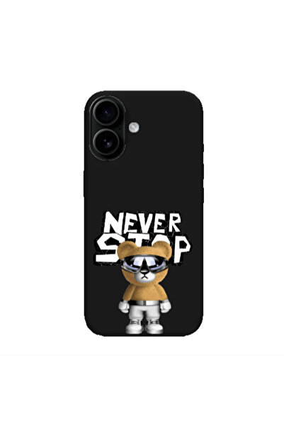 Other Apple Iphone 16 Never stop Black Colored Silicone TPU Θήκη