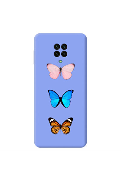 Other Xiaomi Redmi Note 9 Pro Triple Butterfly Light Purple Colored Silicone ...