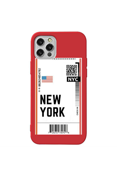 Other Apple iPhone 12 Pro New York NYC Red Colored Silicone TPU Θήκη
