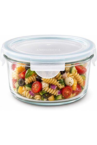 Glasslock Glass Food Storage Container 950ml, Airtight Round Glass Food Conta...