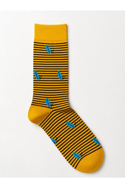 Tessura 5 Pairs of Colorful Patterned Striped Socks, Stylish Embroidered Socks Set Suitable for Daily Use