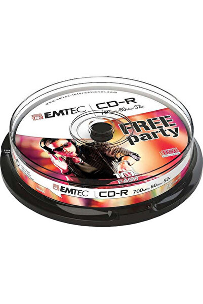 Emtec Recordable CD-R 52x 700MB Cake Box 10pcs Code: ECOC801052CB