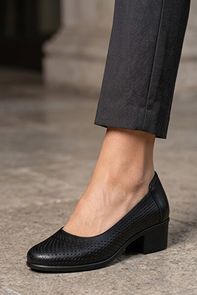 Solly Famous 72-1 Black Genuine Leather Women's Shoes
