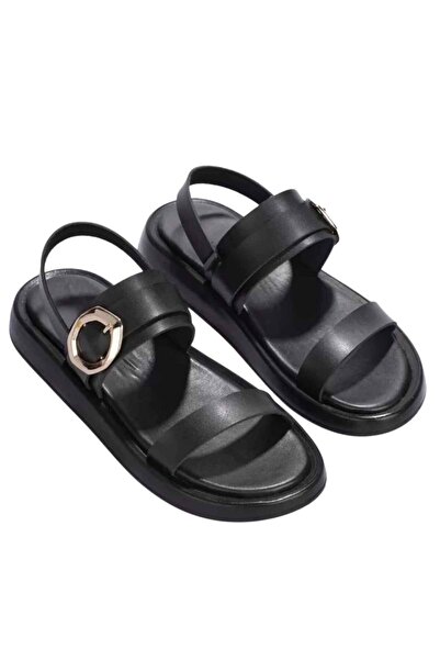 Barinoska Women's 2 cm Heeled Summer Comfortable Sandals with Buckle Double S...