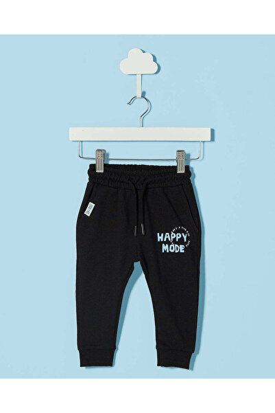 REDTAG Infant Boys Black Graphic Jogger Pants
