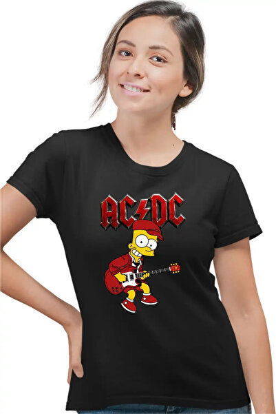OEM Γυναικείο μπλουζάκι ACDC The Simpsons Bart AC/DC Merch