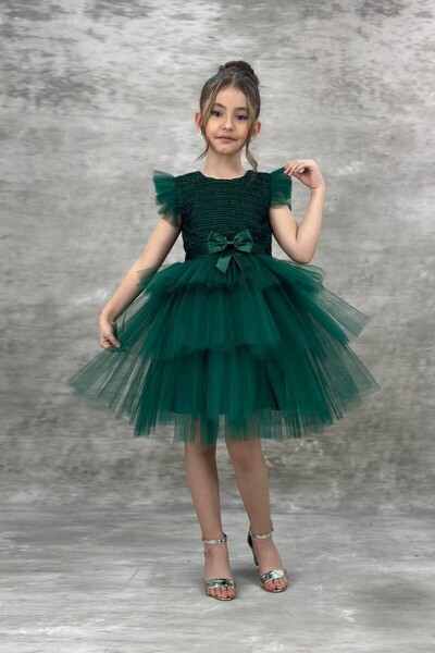 ABİYEKİDS Katkat Glitter Kids Evening Gown Birthday Party Wedding Dress 4/7 A...