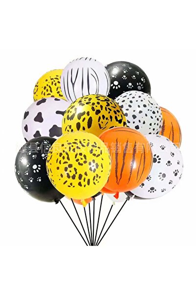 CASA JOY Baloane din latex, 10 bucăți/set, cu imprimeu animal, culori asortat...