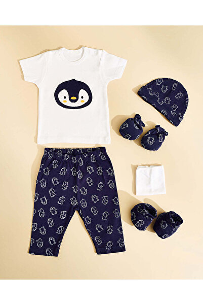 REDTAG Baby Navy And Ivory Penguin Gift Set 7 Piece