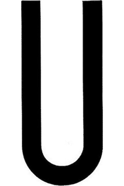 Lampa Αυτοκόλλητα Γράμματα Αυτοκινήτου  "U " 8 x 3.5εκ. σε Μαύρο Χρώμα 1 τεμά...