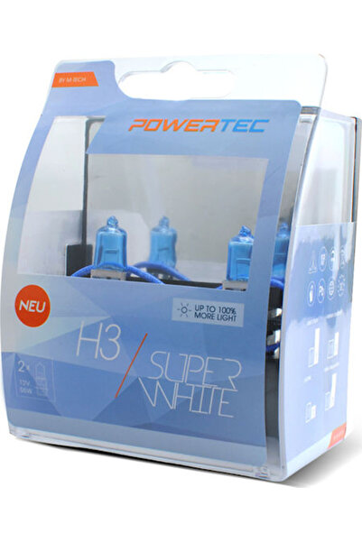 M-TECH Λάμπες Αυτοκινήτου & Μοτοσικλέτας Powertec Superwhite H3 Αλογόνου 4000...