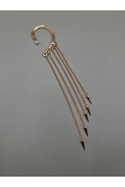 AG23 Altın Renkli Sallantılı Sağ Kulak Earcuff