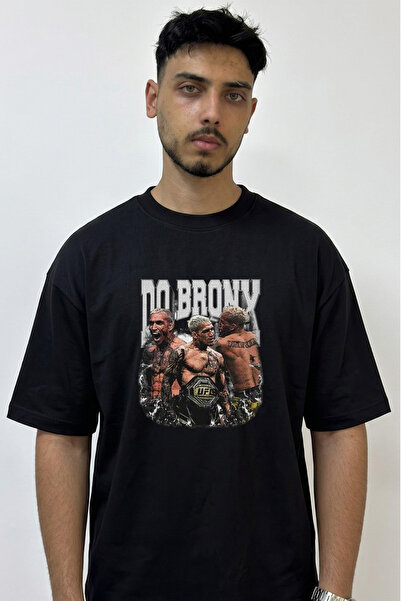 Anetos Do Bronx Design Printed Oversize Black T-Shirt