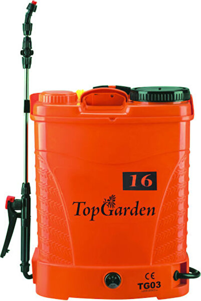 TopGarden Ψεκαστήρας πλάτης 12V με μπαταρία 8Ah, χωρητικότητας 16 λίτρων, 4 b...