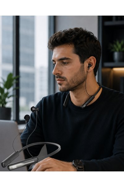 EMVERA Bluetooth 5.4 Boyun Askılı Kulaklık Manyetik Kulaklıklı Type C Şarjlı