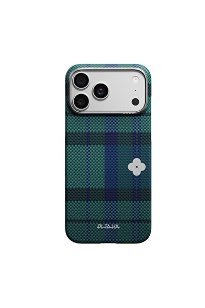 PITAKA Husă Flora cu model grilă pentru iPhone 17 Pro Max, Verde