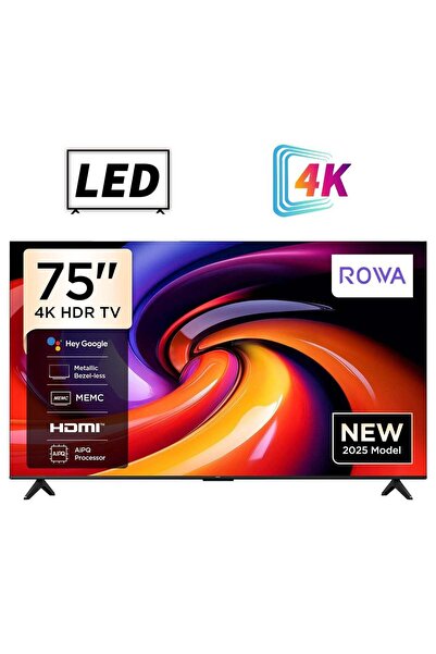ROWA 75R55 75 Inch Smart TV 4K UHD HDR 10+ Gaming Google TV, Dolby Vision Atm...