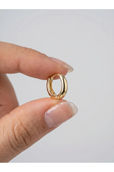 Topaloğlu 14 Ayar Altın Mini Oval Halka Küpe