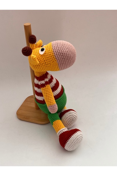 TOIVOS El Örgüsü Zürafa Amigurumi | El Yapımı Büyük Boy (34cm) Oyuncak