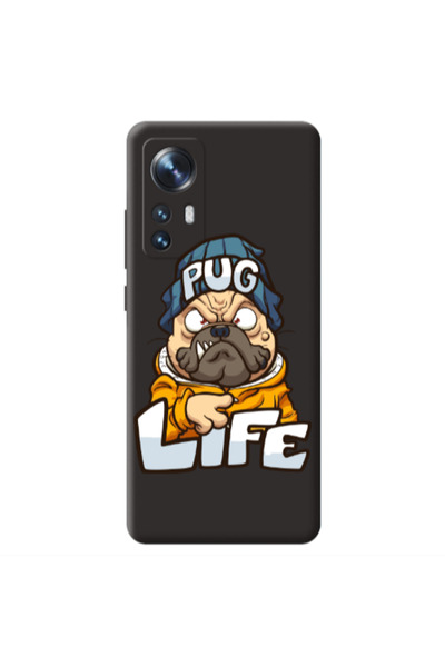 Other Xiaomi Mi 12 Pug Life 2 Black Colored Silicone TPU Θήκη
