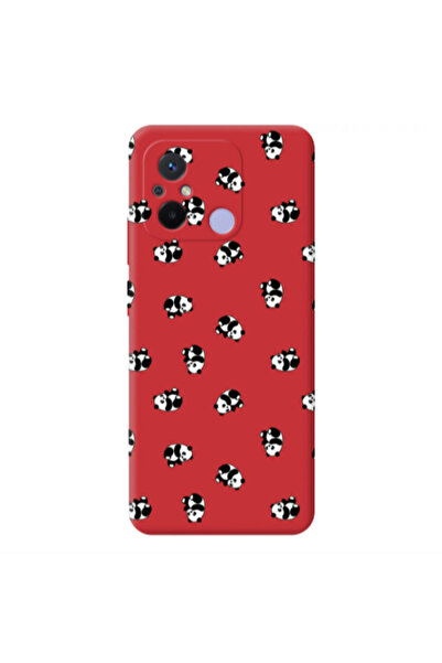 Other Xiaomi Redmi 12C Small Pandas Red Colored Silicone TPU Θήκη