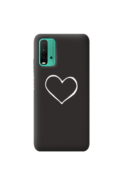 Other Xiaomi Poco M3 White heart Black Colored Silicone TPU Θήκη