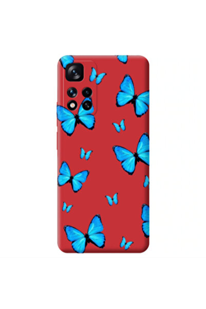 Other Xiaomi Redmi Note 11 Pro 5G Mix Butterfly Red Colored Silicone TPU Θήκη