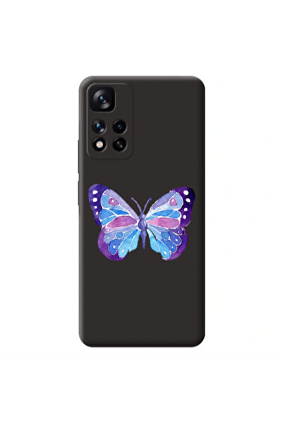Other Xiaomi Redmi Note 11 Pro 5G Big Butterfly Black Colored Silicone TPU Θήκη