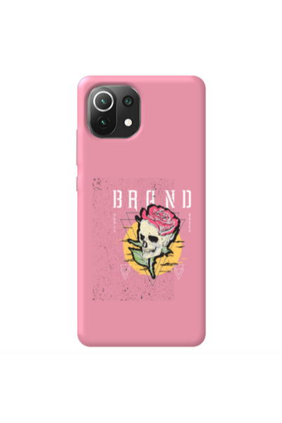 Other Xiaomi Mi 11 Lite Skull Roses Pink Colored Silicone TPU Θήκη