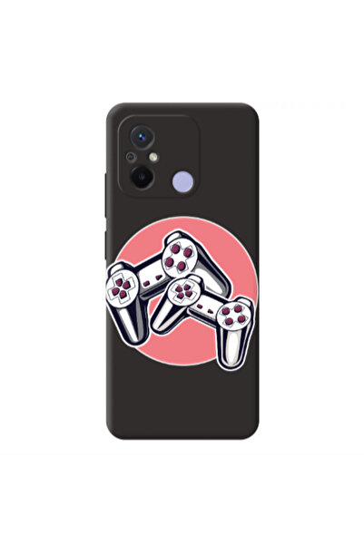 Other Xiaomi Redmi 12C Retro Joysticks Black Colored Silicone TPU Θήκη
