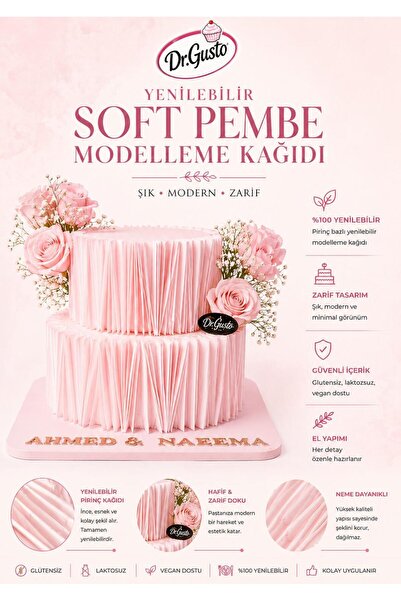 Gusto ÇİÇEK MODELLEME KAĞIDI PEMBE 10 LU