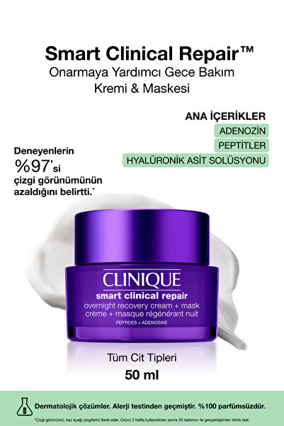 Clinique Smart Clinical Repair Gece Kullanımına Uygun Peptit ve Hyalüronik As...