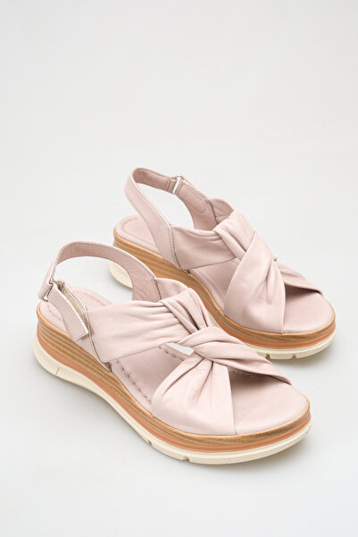 Solo Bag Women's Stone Genuine Leather Knot Detailed Daily Comfortable Sole S...