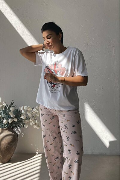 mylunessa Bgs Buny Rabbit Character Pink Pajama Set