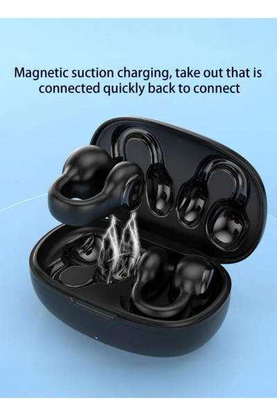 Generic VA29 Wireless Bluetooth Bone Conduction Open Ear Clip Headphones Black