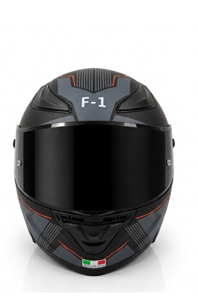 VOGS Ws-210 Güneş Vizörlü Çene Açılır Kask siyah GRİ turuncu ( siyah ) Vizörl...