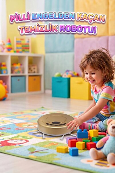 Tıfıl Toys Engelden Kaçan Pilli USB Şarjlı Temizlik Robotu Çarpışma Önleyici ...
