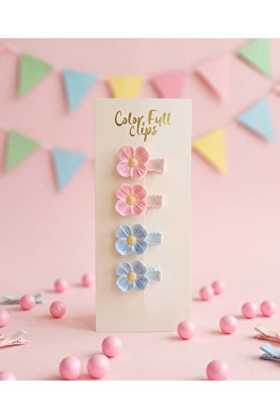 COLORFULLCLİPS Menekşe 3.5 cm Klips 4'lü Toka Set