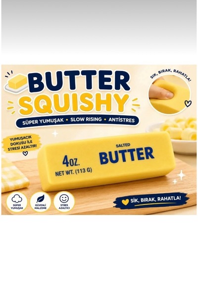 Charlotte Candle Butter Squishy Tereyağı Sukuşi Stres Oyuncağı 1 Adet