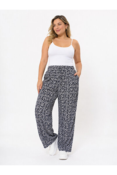 Trendline Trendy Women's Viscose Fabric Elastic Waist Plus Size Pants