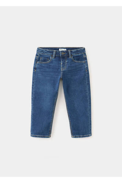 MANGO Baby Düz kesimli pamuklu jean pantolon