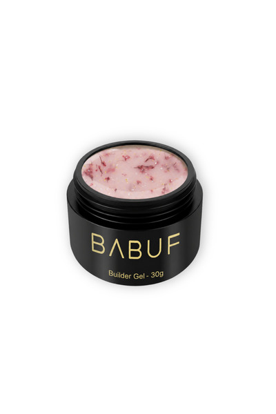 BABUF Gel de construcție cu flori uscate Milky Pink Petals, 30g