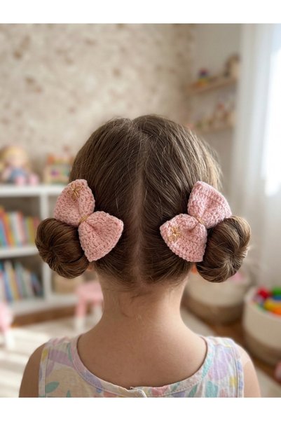 FLY LIFE Girl's Knitted Snap Bow Buckle