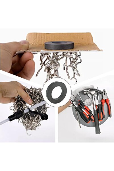 Hdg 4 adet Halka Mıknatıs, 70x32x10 Ferrit Kömür Halka Seramik Mıknatıs Magnet Dekoratif Magnet