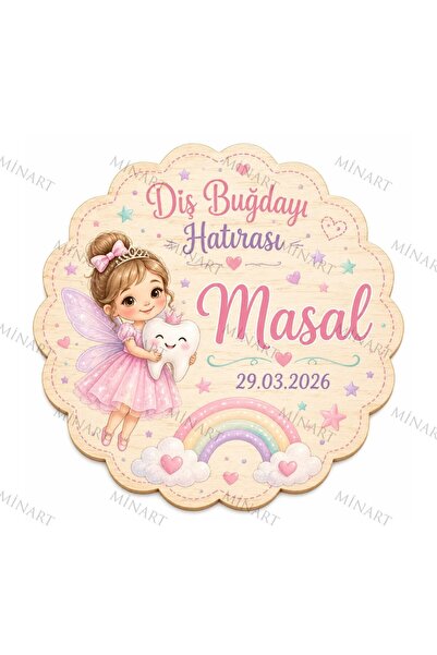 Minart 25 Adet Diş Perisi Kız Figürlü Diş Buğdayı Magneti, Peri Kız Diş ve Gö...