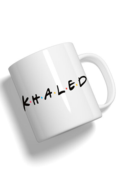 Generic كوب فاشون وورلد مطبوع عليه صورة عالية الجودة لأصدقاء اسمهم خالد
