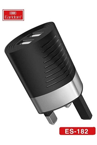 Earldom ES-182 High-Speed 2.4A Dual USB Smart Charger with Type-C Port for Sm...
